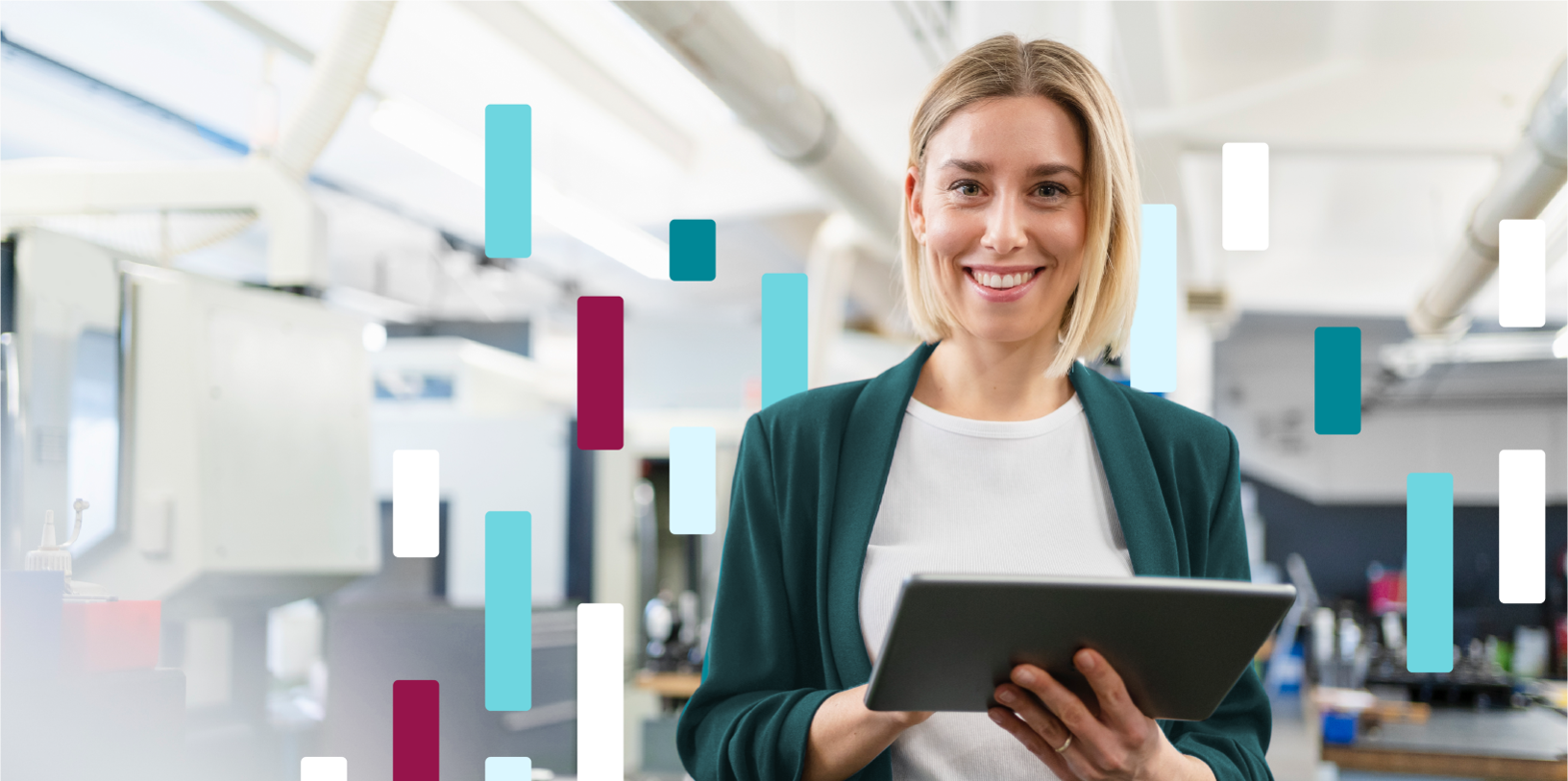 Produktbild Glasfaser - Frau mit Tablet in der Hand